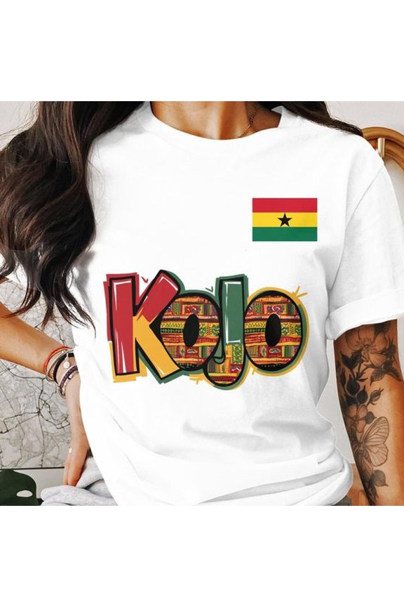 Ghana Flag Kojo Graphic Tee, African Heritage T-Shirt