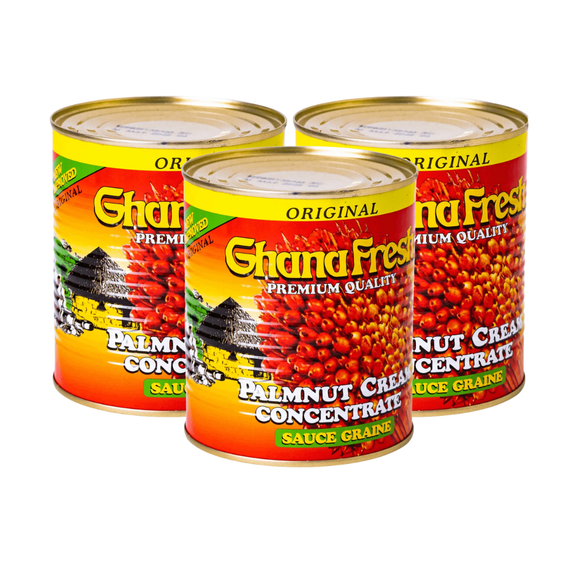 Ghana Fresh Palmnut Cream | Premium Soup Base for Palm nut (Banga or Abenkwan) Soup, 3 Case Pack