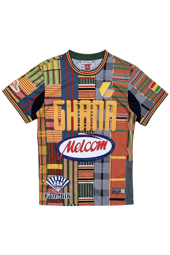 Ghana International Team Men's 1990 Retro Soccer Jersey by Headgear Classics (Large, Black/Multi)