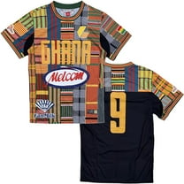 Ghana International Team Men's Headgear Classics 1990 World Cup Soccer Jersey (Small, Black/Multi)