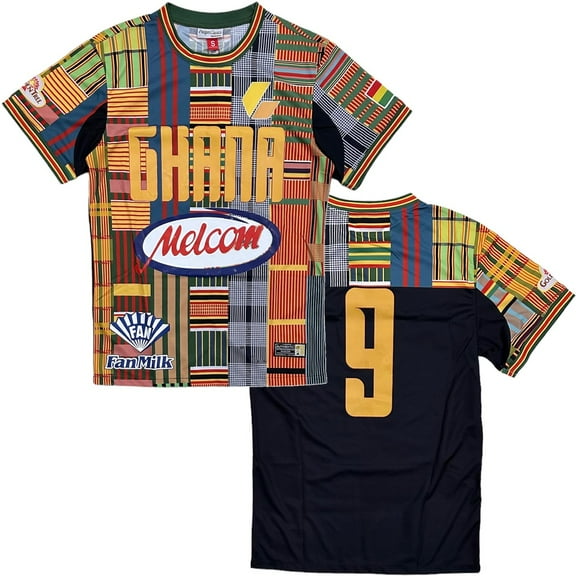 Ghana International Team Men's Headgear Classics 1990 World Cup Soccer Jersey (Small, Black/Multi)