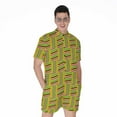 thumbnail image 1 of Ghana Kente Pattern Short Sleeve Men'S Rompers Casual Summer Jumpsuits Outfit, 1 of 4