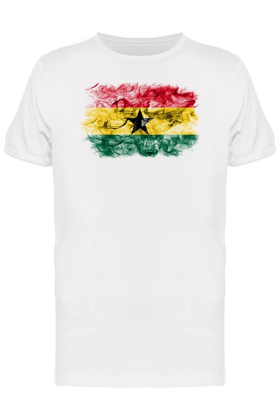 Ghana Smoky Flag T-Shirt Men -Image by Shutterstock, Male Medium