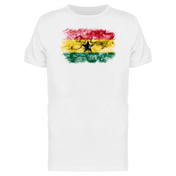 Ghana Smoky Flag T-Shirt Men -Image by Shutterstock, Male XX-Large
