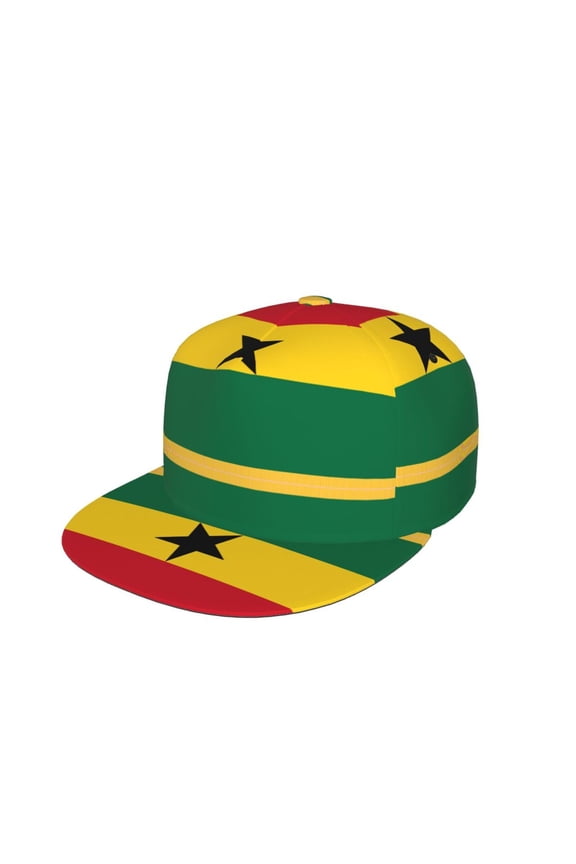 Ghanaians-Flag Flat Brim Trucker Cap Adjustable Snapback Hat For Men Women