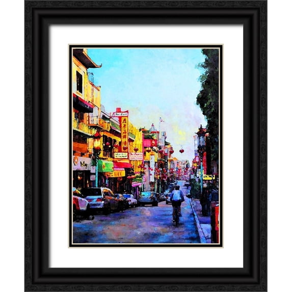 Ghanooni, Sarah 12x14 Black Ornate Wood Framed with Double Matting Museum Art Print Titled - Chinatown