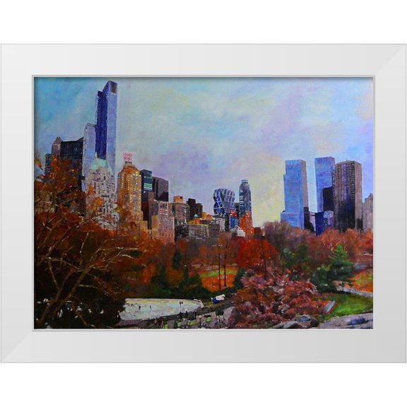 Ghanooni, Sarah 14x11 White Modern Wood Framed Museum Art Print Titled - Fall in Central Park