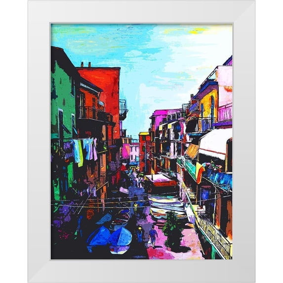 Ghanooni, Sarah 19x24 White Modern Wood Framed Museum Art Print Titled - Life in Italy
