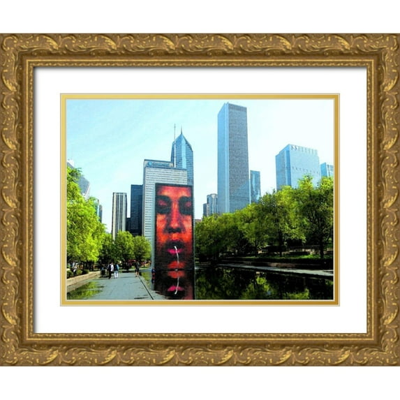 Ghanooni, Sarah 24x19 Gold Ornate Wood Framed with Double Matting Museum Art Print Titled - Millenium Park