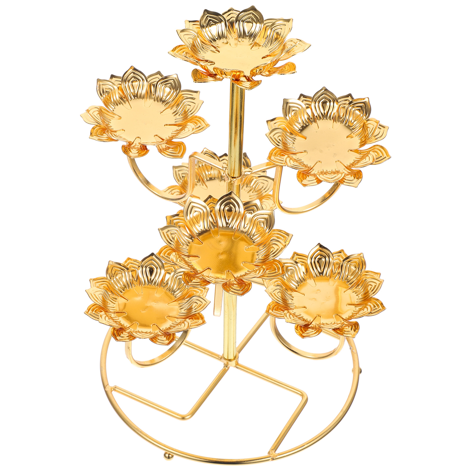 Ghee Lamp Holder Candlestick for Temple Stainless Steel Decor Living