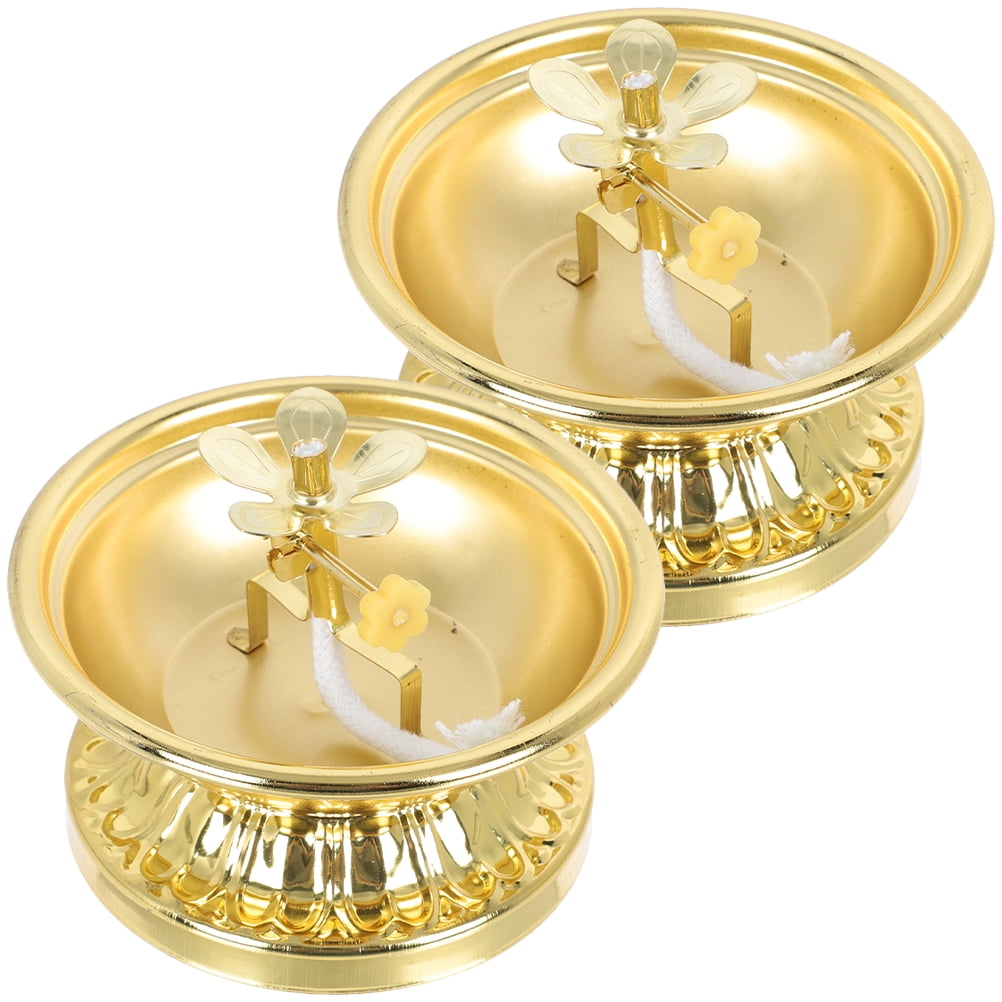 Ghee Lamp Holder Temple Oil Household Kerosene Lamps Alloy Desk Topper