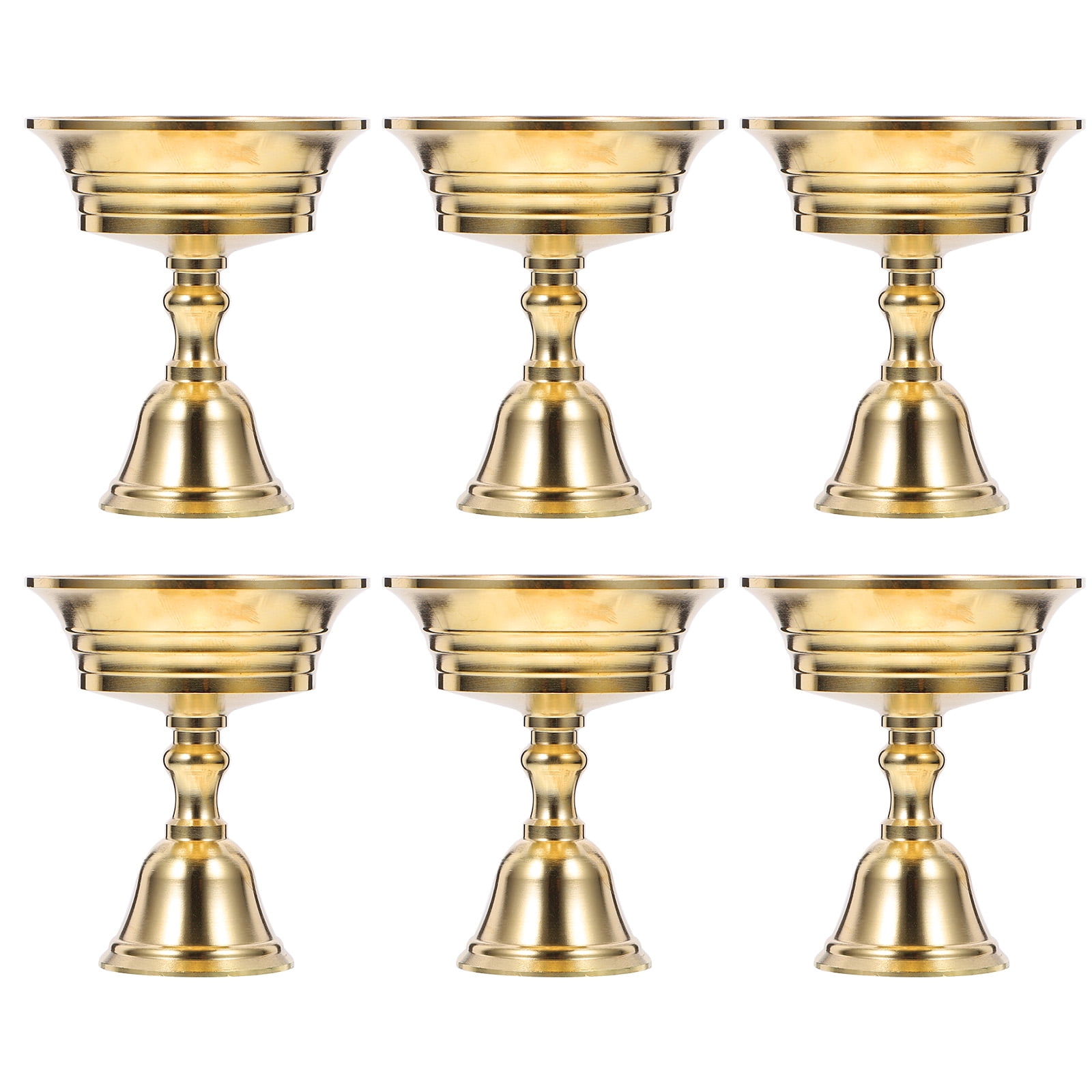 Ghee Oil Lamp Holder Lotus Flower Candle 6 Pcs Candlestick Bracket