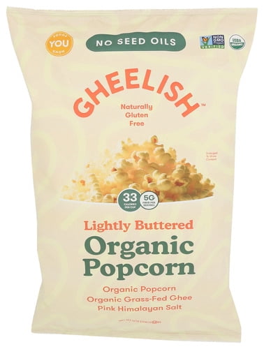 Gheelish Popcorn Lightly Buttered Organic 4 oz (Pack of 12)