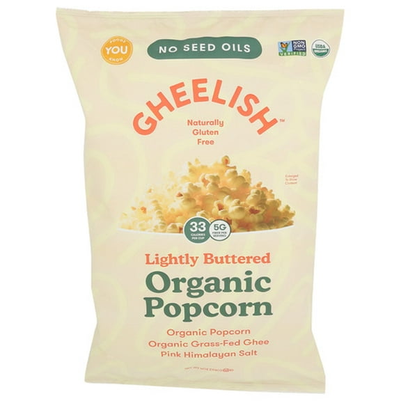 Gheelish Popcorn Lightly Buttered Organic 4 oz (Pack of 12)