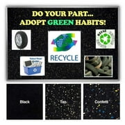 Ghent 2 ft. x 3 ft. Aluminum Frame Recycled Rubber Tackboard - Confetti