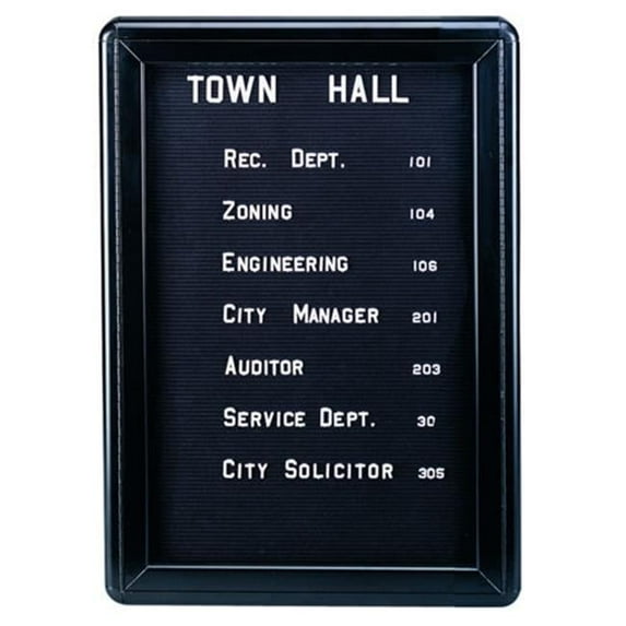 Ghent 34 in. x 24 in. 1-Door Ovation Changeable Black Letterboard - Black