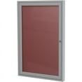 thumbnail image 1 of Ghent 36"x36" 1-Door Silver Aluminum Frame Fabric Letterboard - Red, 1 of 4