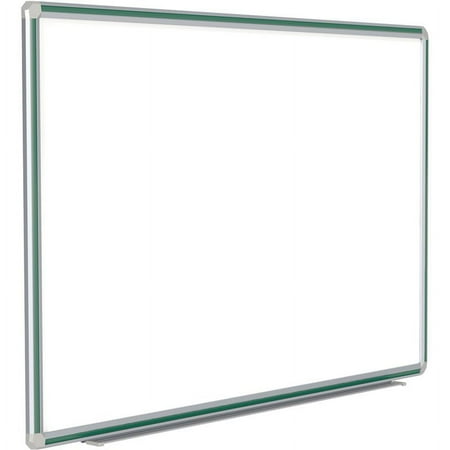 Ghent 36"x48" Aluminum Frame Ceramic Magnetic Whiteboard - Green Trim