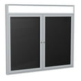 thumbnail image 1 of Ghent 36"x60" 2-Dr Silver Aluminum Headliner Vinyl Letterboard - Black, 1 of 4