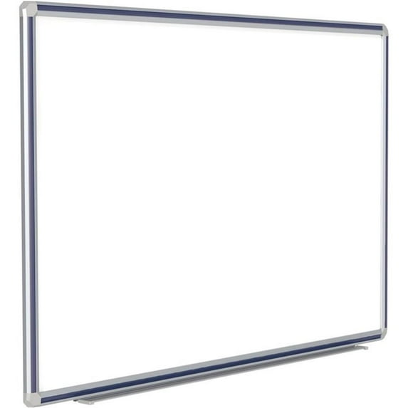 Ghent 48"x144" Aluminum Frame Ceramic Magnetic Whiteboard - Blue Trim