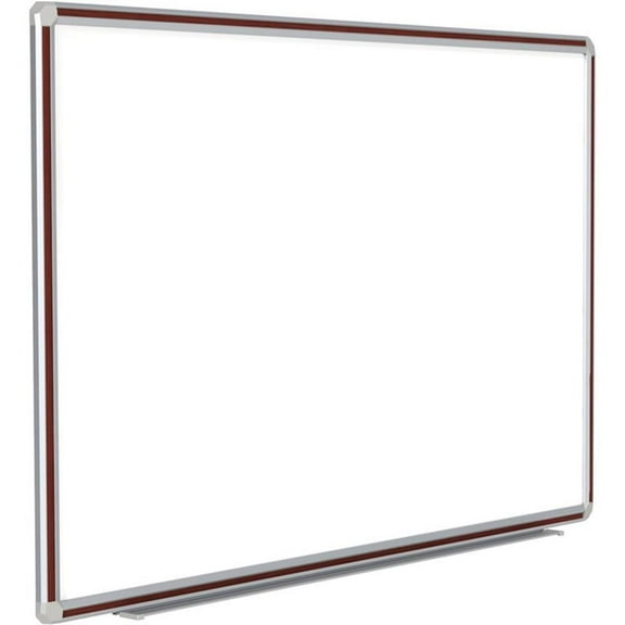 Ghent 48"x144" Aluminum Frame Ceramic Magnetic Whiteboard - Mahg. Trim