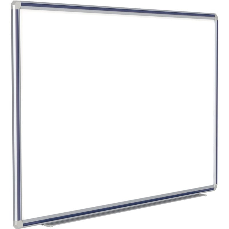 Ghent 48"x48" Aluminum Frame Ceramic Whiteboard Blue Trim