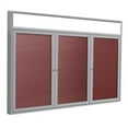 thumbnail image 1 of Ghent 48"x72" 3-Door Silver Aluminum Headliner Fabric Letterboard Red, 1 of 4