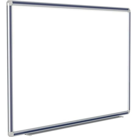Ghent 48"x96" Aluminum Frame Ceramic Magnetic Whiteboard - Blue Trim