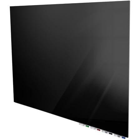Ghent ARIASM410BK Aria Low Profile Magnetic Glass Whiteboard, 4 x 10 ft. - Black