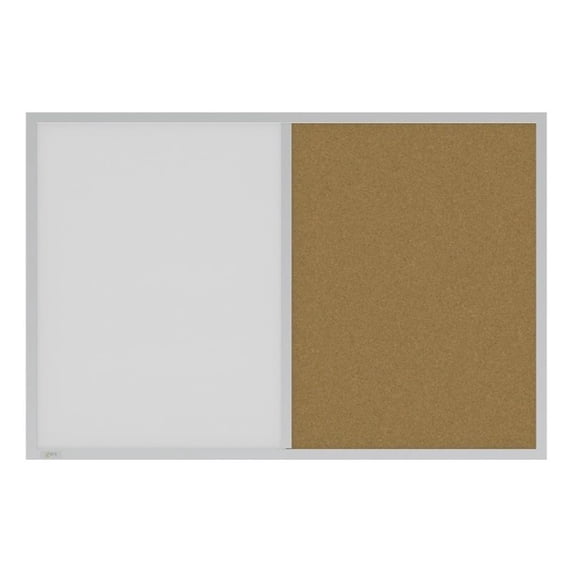 Ghent Aluminum White Framed Markerboard and Cork Combo Board 2 x 3ft