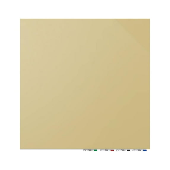 Ghent Aria 4'H x 4'W Low Profile Magnetic Glass Whiteboard Beige (ARIASM44BG)