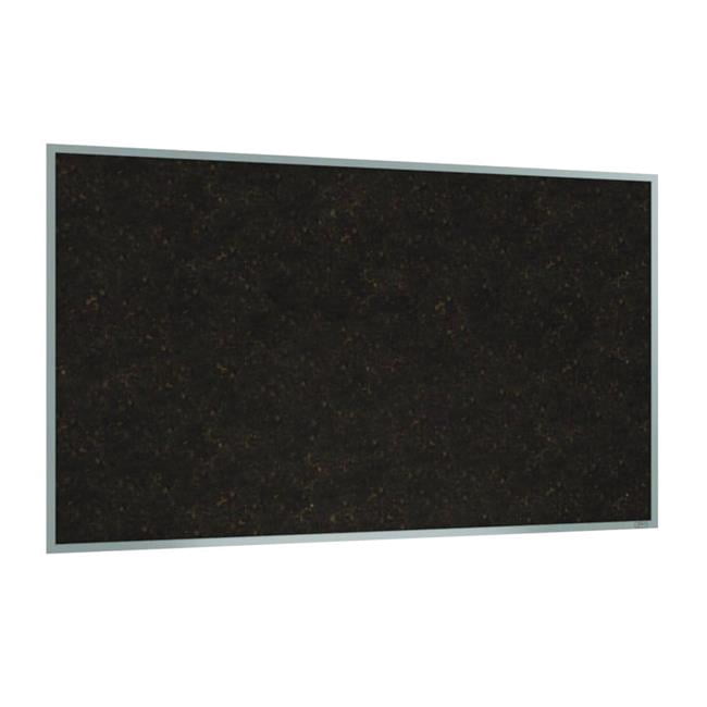 Ghent Manufacturing GHEAKCH47 Natural Cork Bulletin Board with Aluminum Frame, 87.91 x 48.5 in., Chocolate Surface, Satin Aluminum Frame