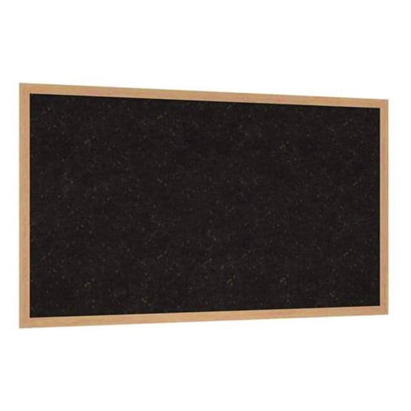 Ghent Manufacturing GHEWKCH47 Natural Cork Bulletin Board with Wood Frame, 87.94 x 48.5 in., Chocolate Surface, Natural Oak Frame