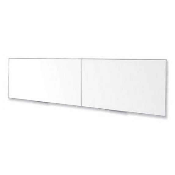 Ghent Manufacturing GHEM14164 Magnetic Porcelain Whiteboard with Satin Aluminum Frame, 193 x 48.5 in., White Surface
