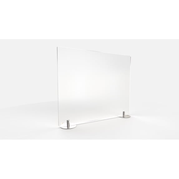 Ghent Desktop Free Standing Plastic Protection Screen, 23.75 x 5 x 29, Frost -GHEDPSF2429F