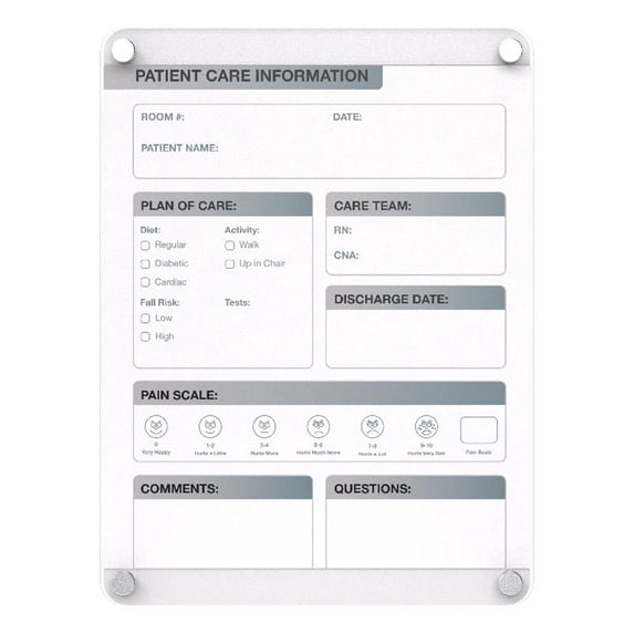 Ghent Graphics Slide Changeable Glass Dry Erase Board Non-Magnetic Vert 24x18