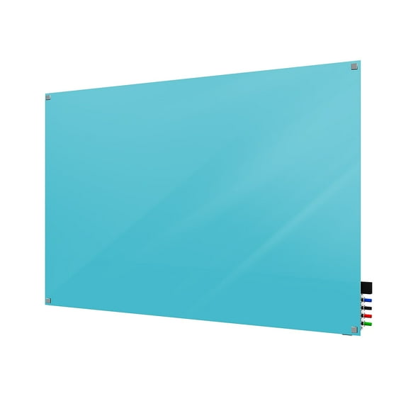 Ghent Harmony 3'H x 4'W Glass Whiteboard with Square Corners Blue (HMYSN34BE)