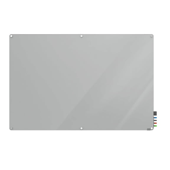 Ghent Harmony 4'H x 5'W Magnetic Glass Whiteboard with Radius Corners Gray (HMYRM45GY)
