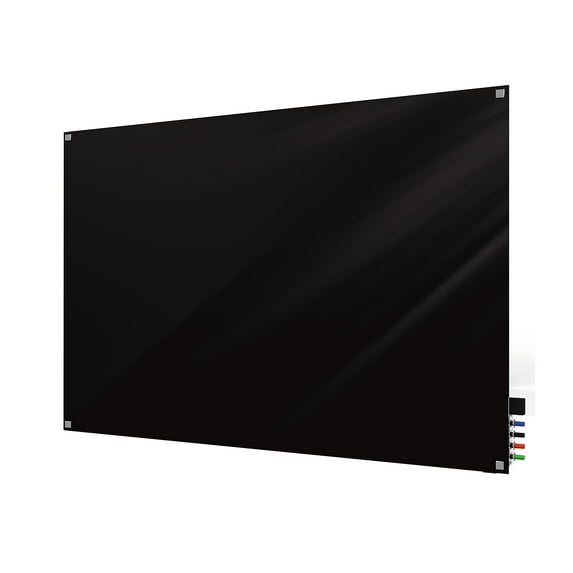Ghent Harmony 4'H x 6'W Magnetic Glass Whiteboard with Square Corners Black (HMYSM46BK)