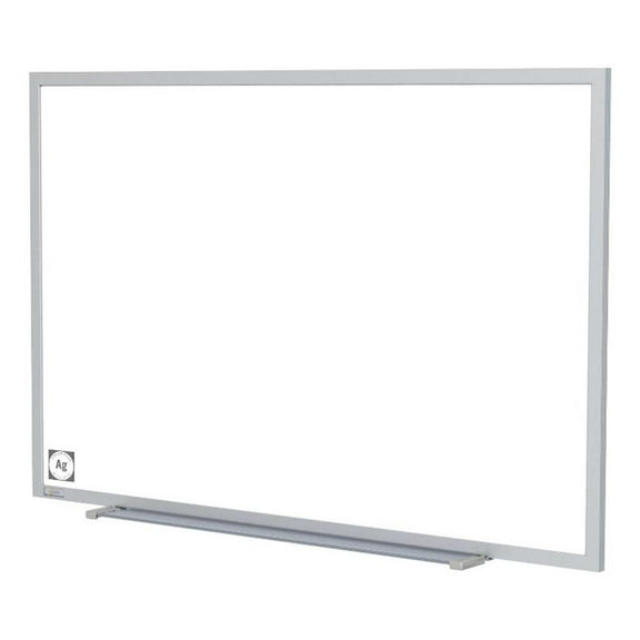 Ghent Mag Hygienic Porcelain Whiteboard w/Aluminum Frame - 4ft H x 7ft
