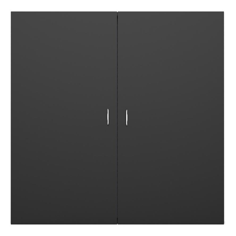 Ghent Magnetic Ceramic Whiteboard Cabinet Cork Doors Black 4 x 4ft