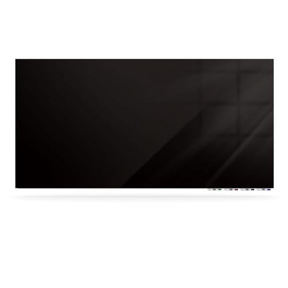 Ghent Manufacturing ARIASN32BK Aria 3 x 2 ft. Low Profile 0.25 in. Vertical Black Glassboard with 4 Markers & Eraser