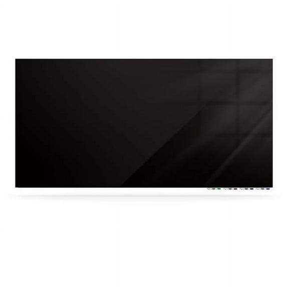 Ghent Manufacturing ARIASN84BK Aria 8 x 4 ft. Low Profile 0.25 in. Vertical Black Glassboard with 4 Markers & Eraser