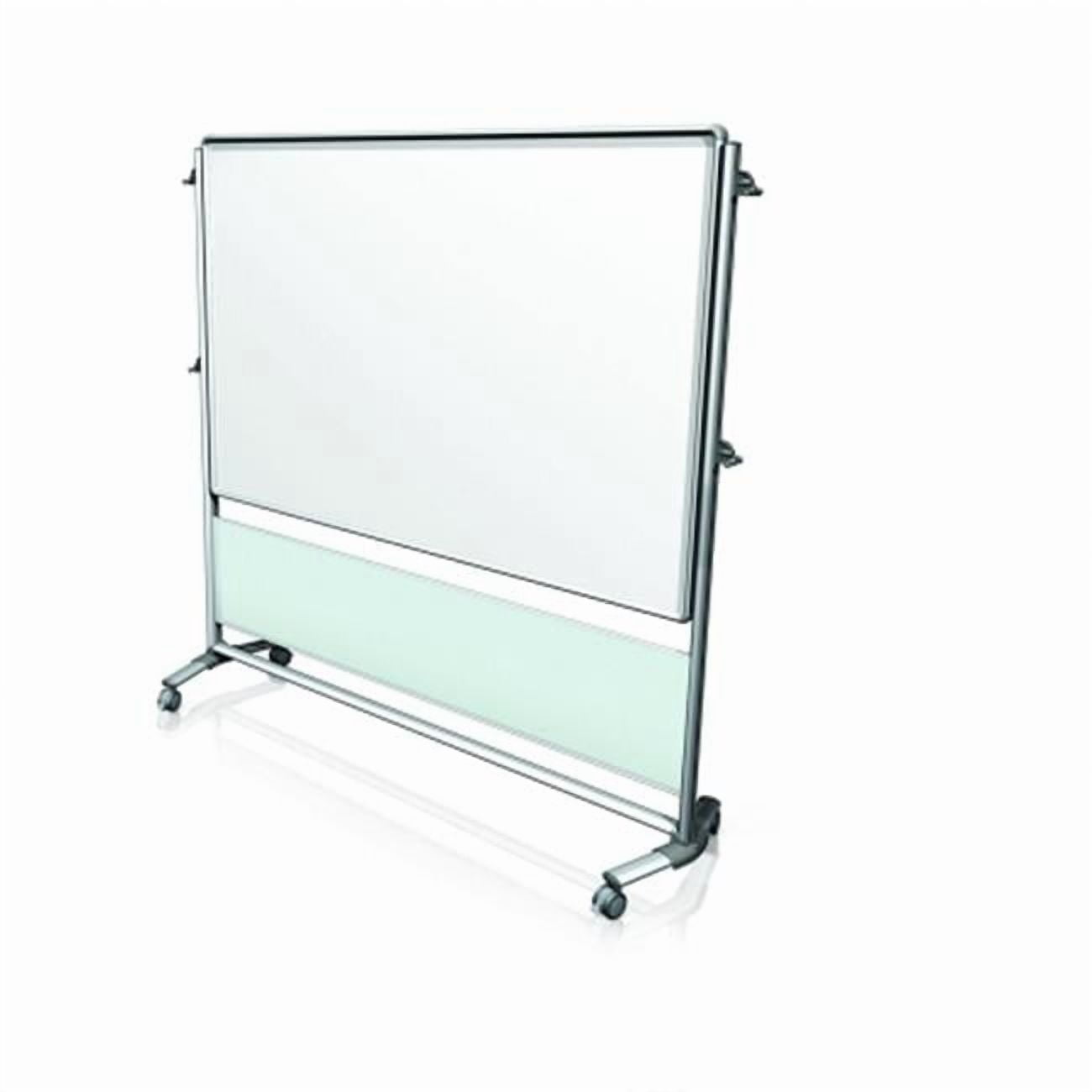 Ghent Manufacturing NEX206MW-FR 76.12 x 76.37 in. Nexus IdeaWall Double-Sided Mobile Porcelain Magnetic Whiteboard with Frosted Acrylic Panel