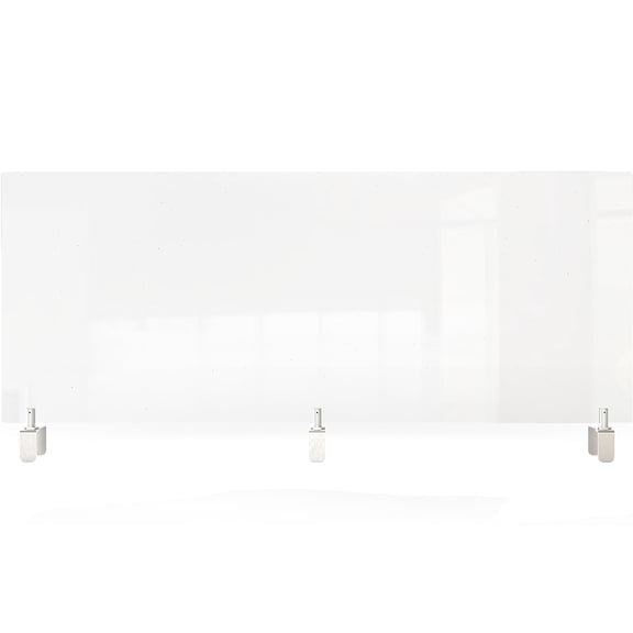 GHENT CLEAR PARTITION EXTENDER WITH ATTACHED CLAMP, 48 X 3.88 X 18, CLEAR