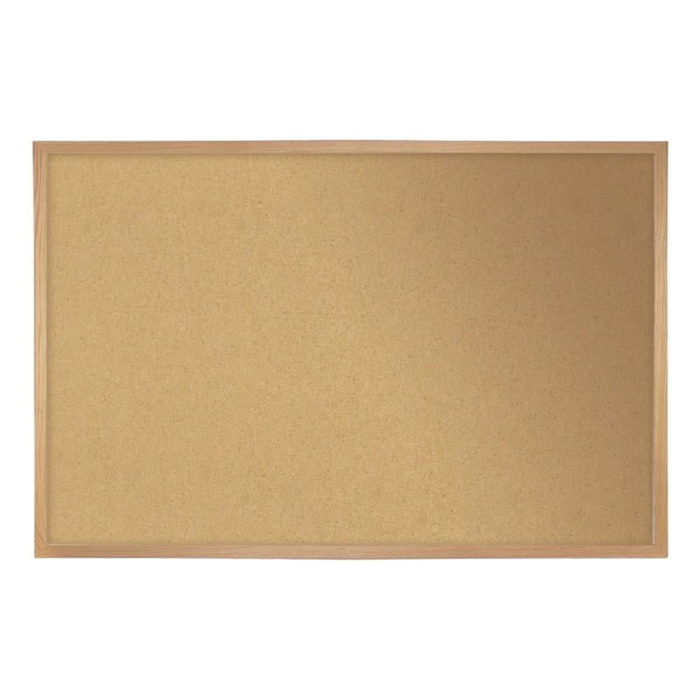 Ghent Natural Cork Bulletin Board - Oak Wood Frame - 4ft H x 7ft  4"W