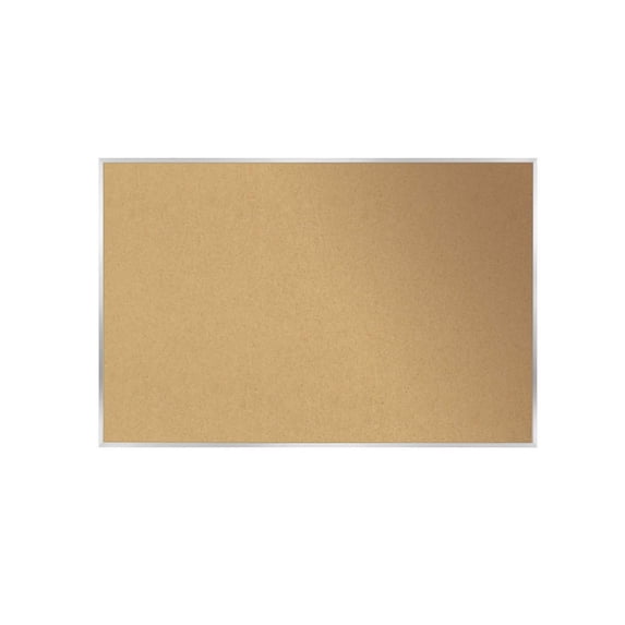 Ghent Natural Cork Bulletin Board - Satin Aluminum Frame - 4ft H x 7ft 4"W