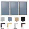 thumbnail image 1 of Ghent PN34872F-91 48 in. x 72 in. 3-Door Walnut Wood Frame Enclosed Fabric Tackboard - Gray, 1 of 1