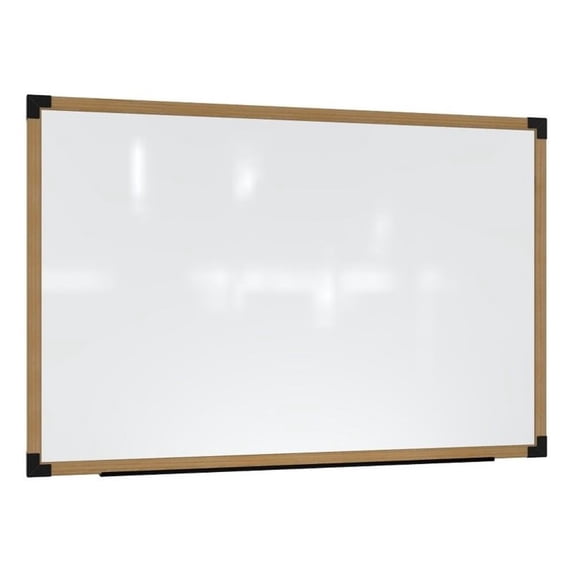Ghent Prest Wall Whiteboard Magnetic Natural Oak Frame 3 x 4ft
