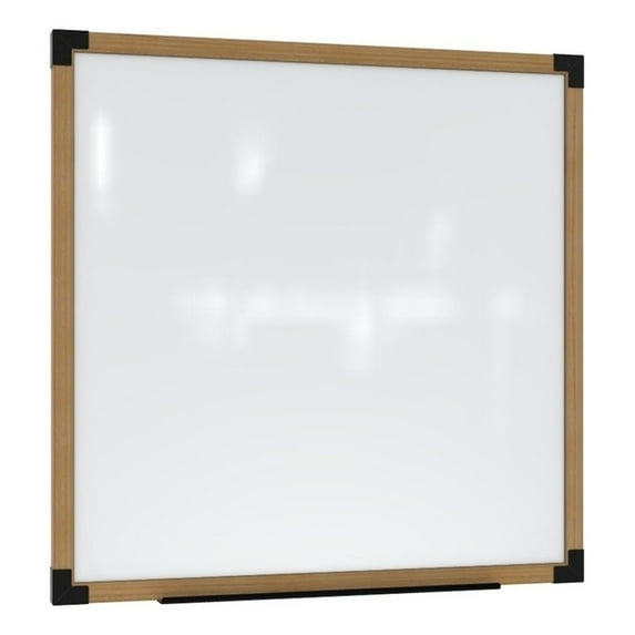 Ghent Prest Wall Whiteboard Magnetic Natural Oak Frame 4 x 4ft